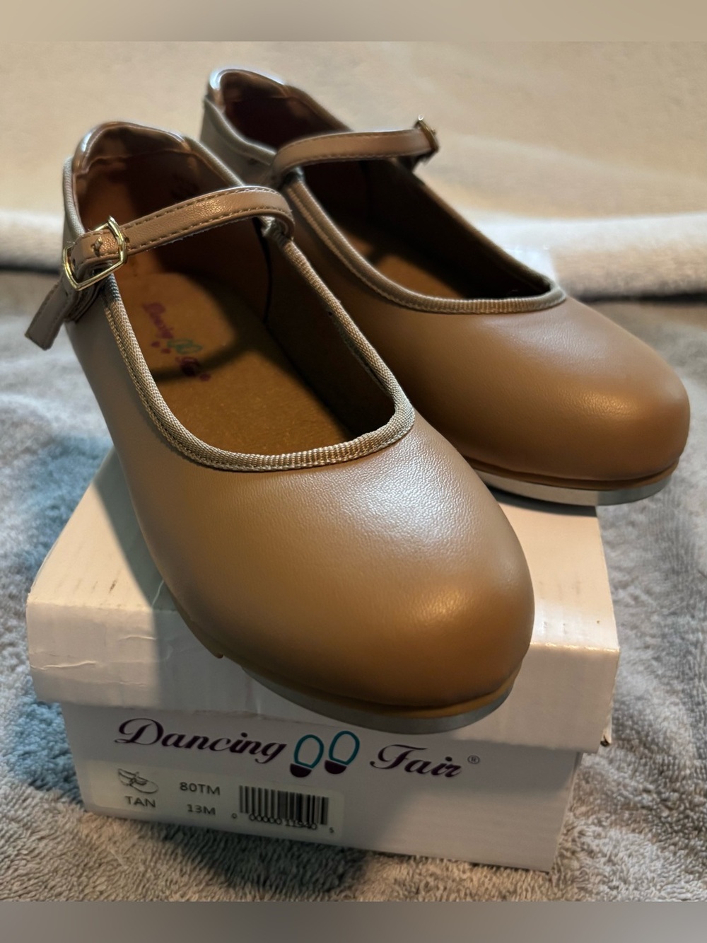 NEW Dancing Fair Girls Tan Mary Jane Tap Shoes